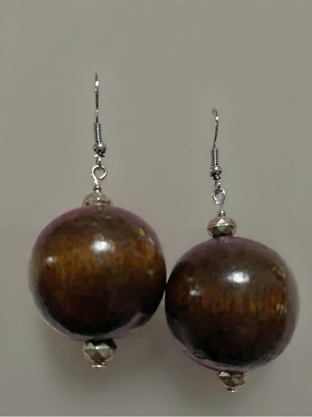 Good Vibes Only jewelry Co. Handcrafted Brown Wooden Bead Drop Earrings
